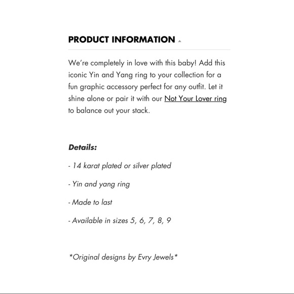 EVRY JEWELS YIN YANG "YOU COMPLETE ME" SILVER-PLATED SIGNET RING - Picture 13 of 13